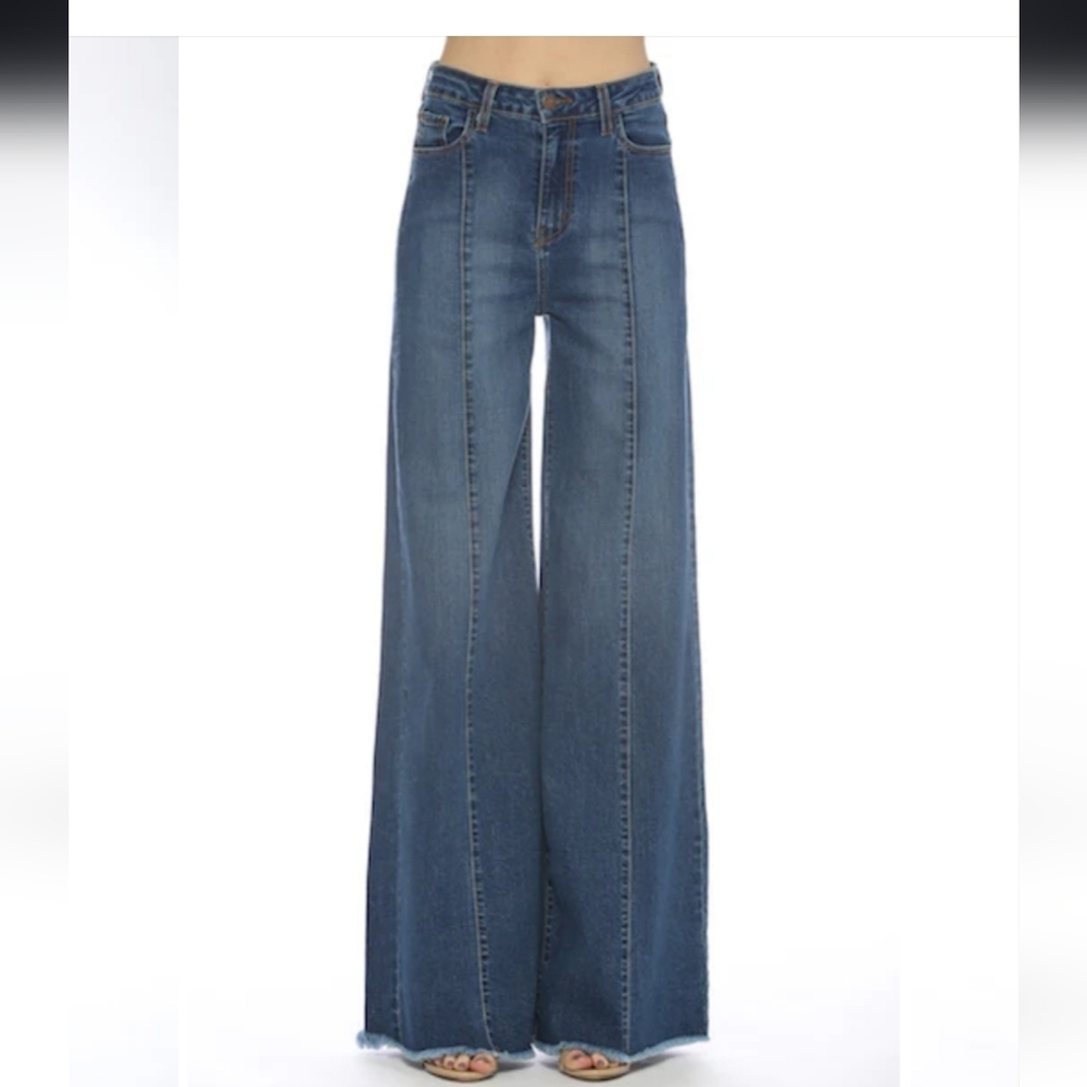 Women's Blue Wide-Leg Jeans